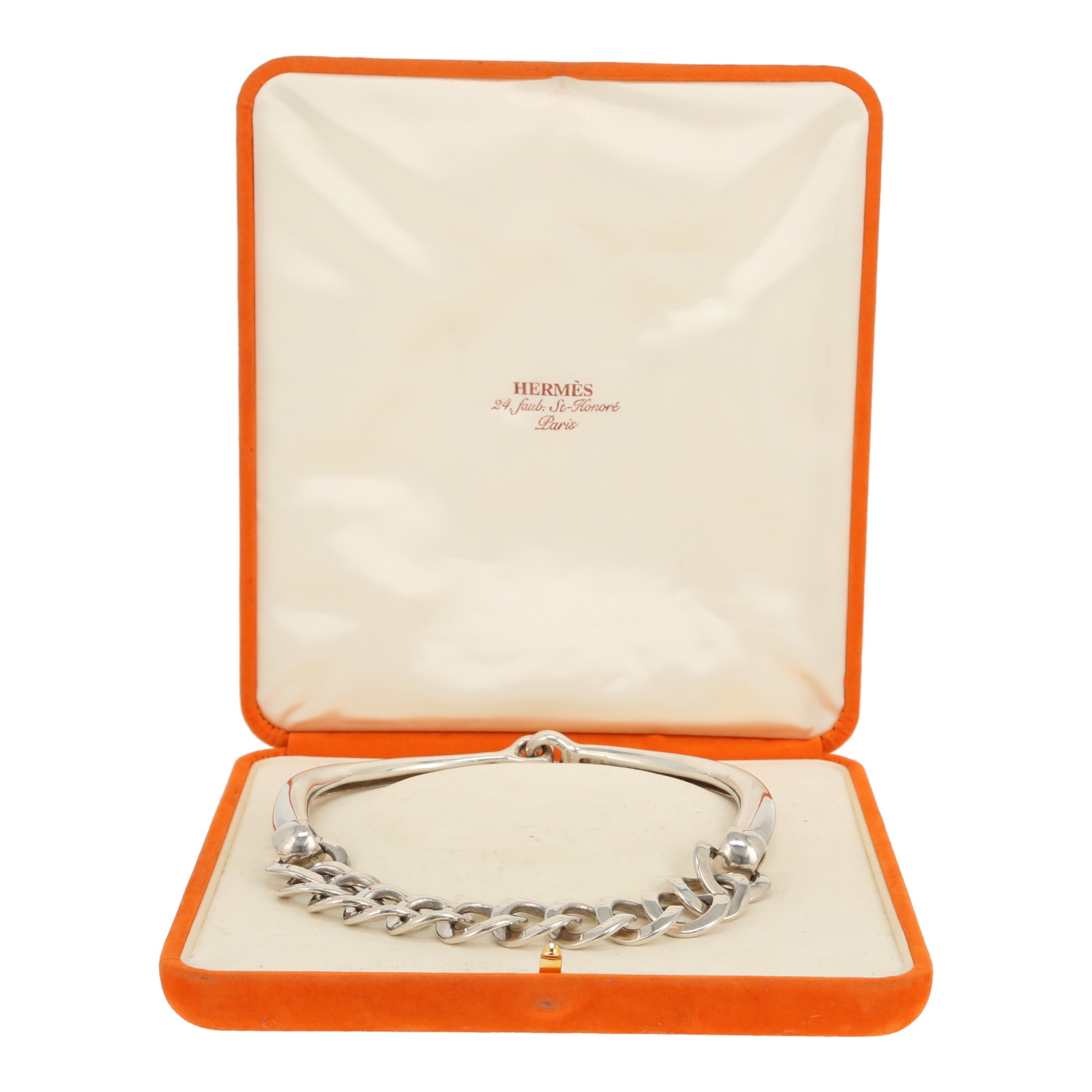 Hermès  linked necklace in silver - Detail D2