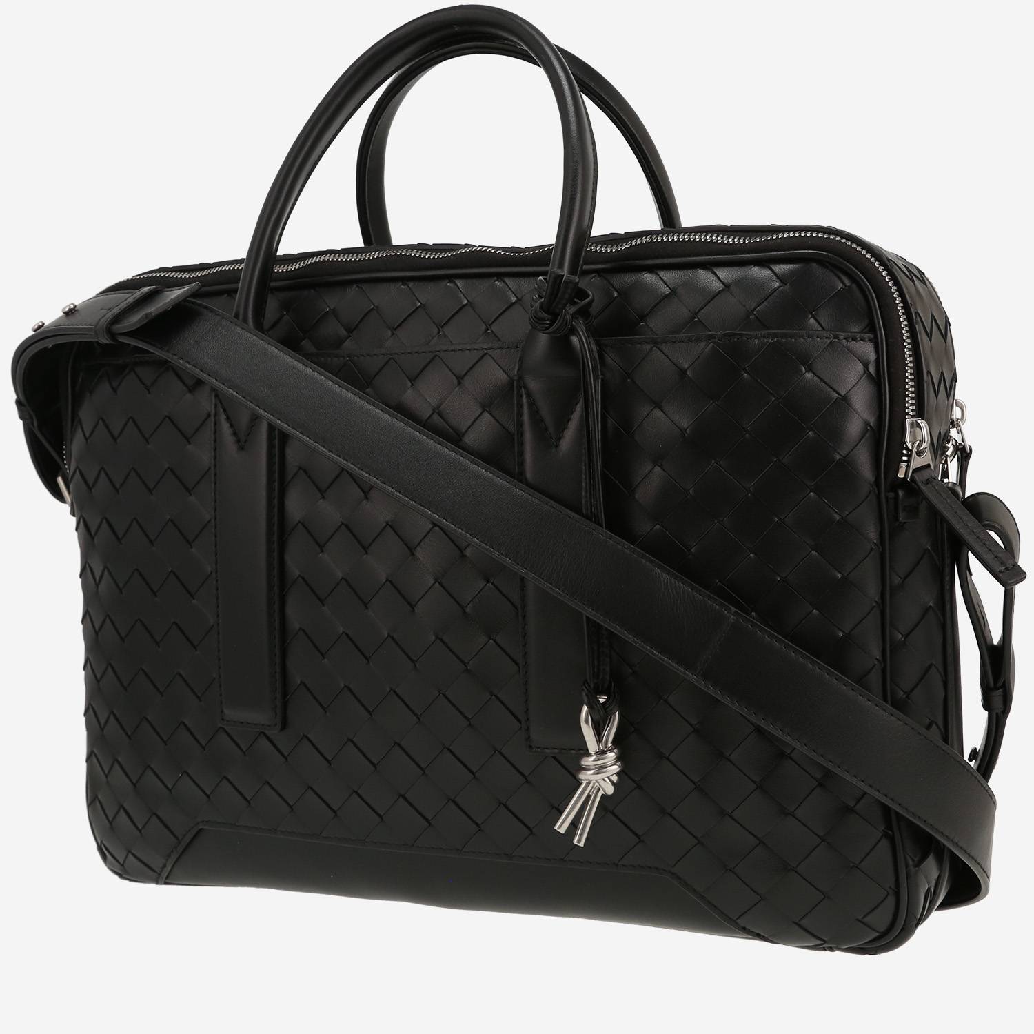 Porta-documentos Bottega Veneta  Getaway en cuero trenzado negro