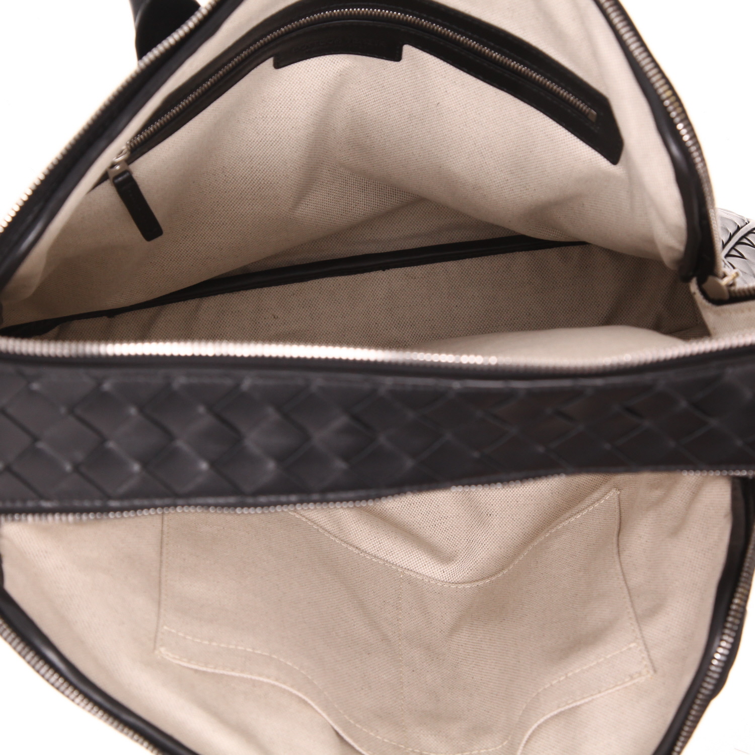 Porta-documentos Bottega Veneta  Getaway en cuero trenzado negro - Detail D3