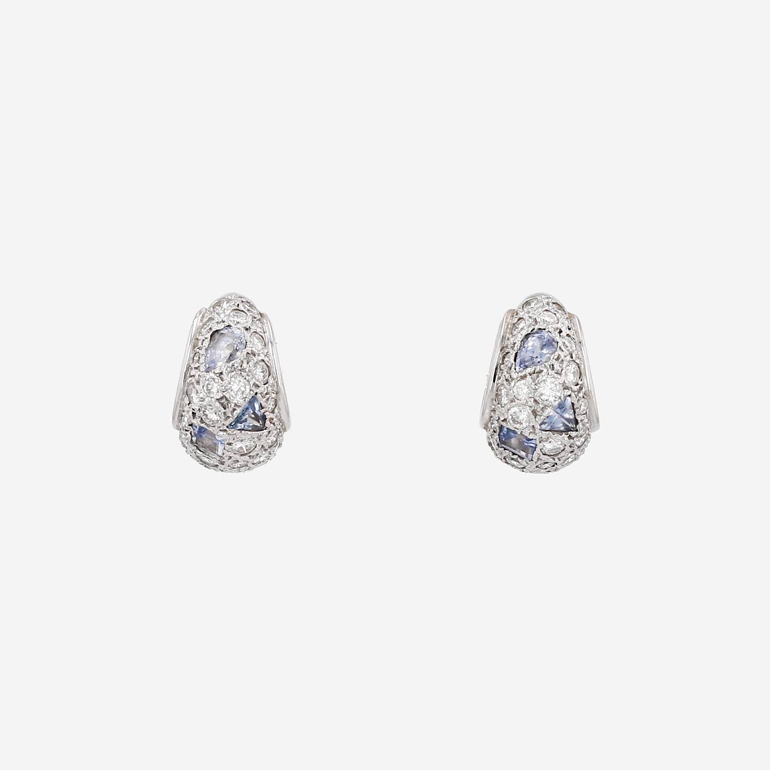 Pomellato Tabou earrings in white gold, diamonds and topaz