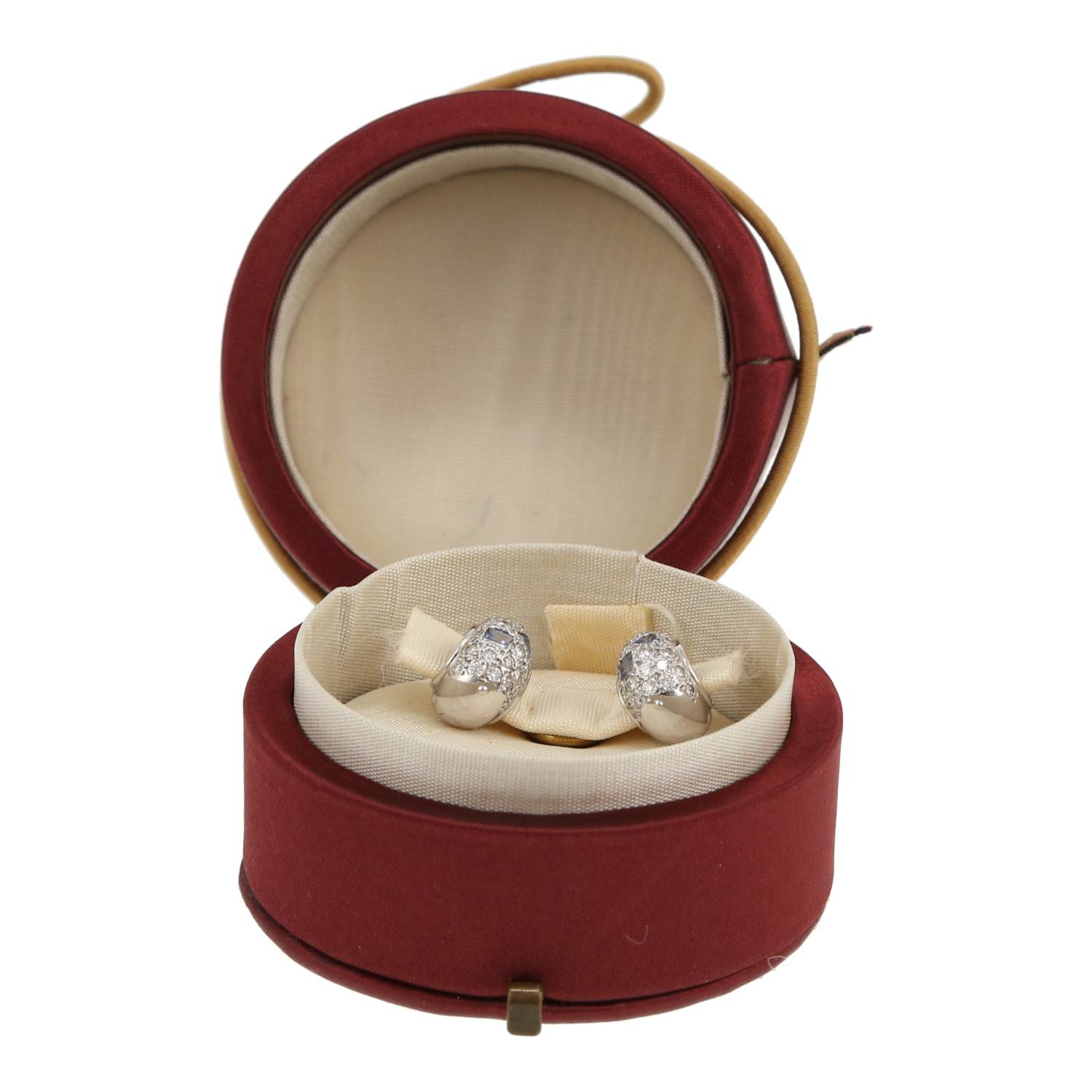 Orecchini Pomellato Tabou in oro bianco, diamanti e topazi - Detail D2