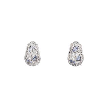 Pomellato Tabou earrings in white gold, diamonds and topaz