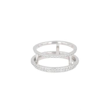 Anello De Beers  in oro bianco e diamanti