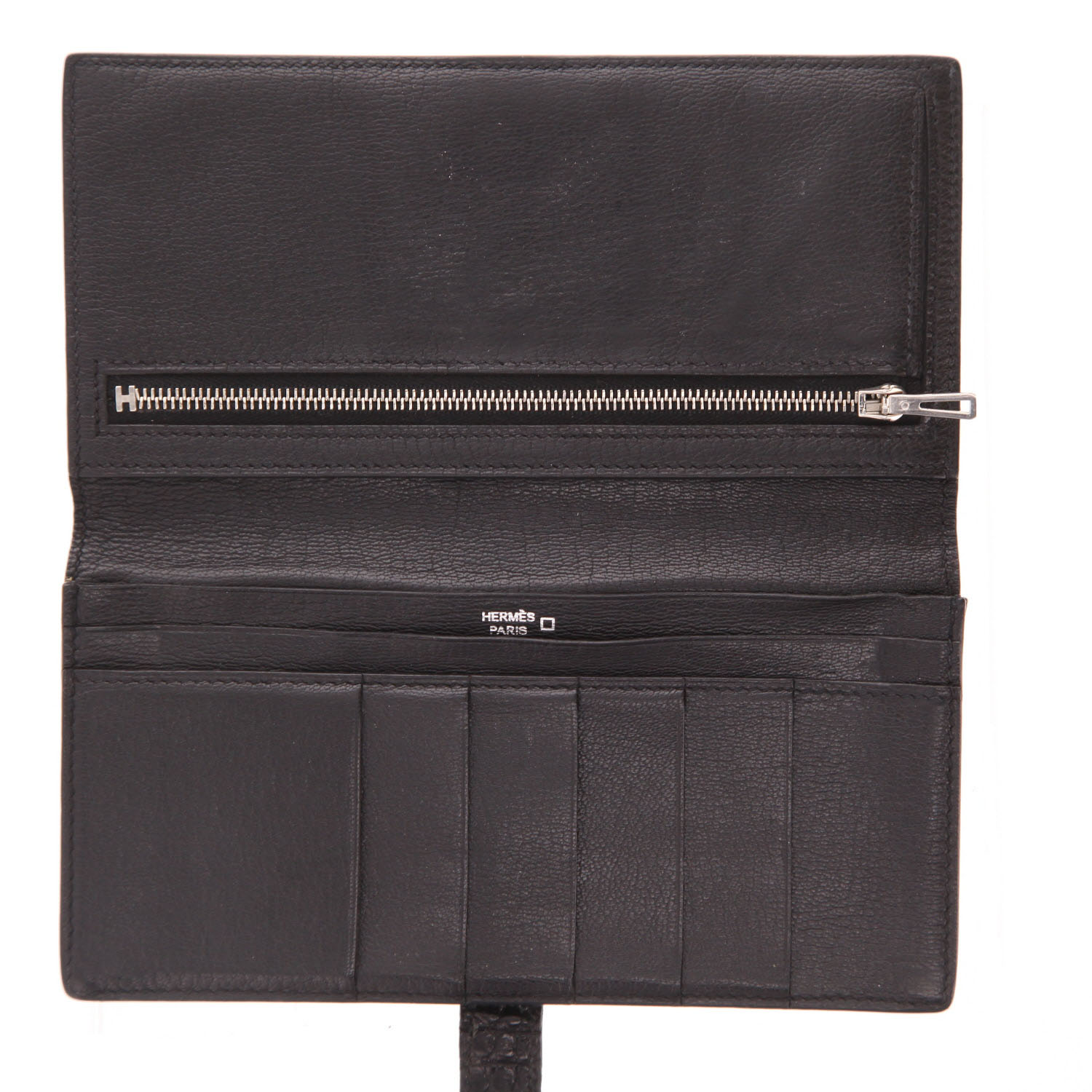 Portefeuille Hermès  Bearn en alligator noir - Detail D3