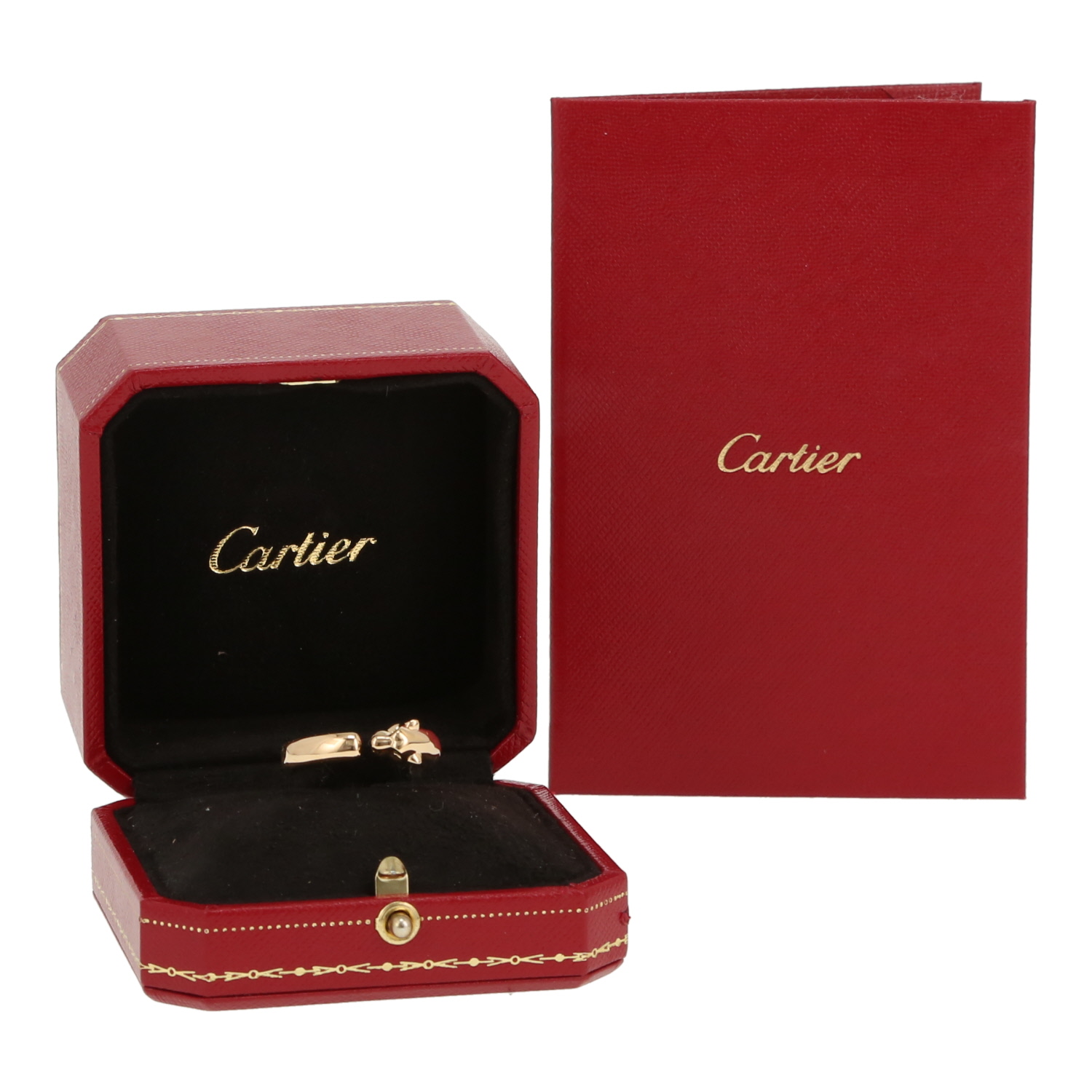 Anello Cartier Panthère modello piccolo in oro giallo, Tsavorite e onice - Detail D2