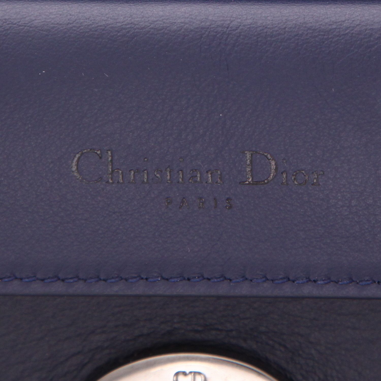 Dior  Be Dior handbag  in dark blue and light blue leather - Detail D2