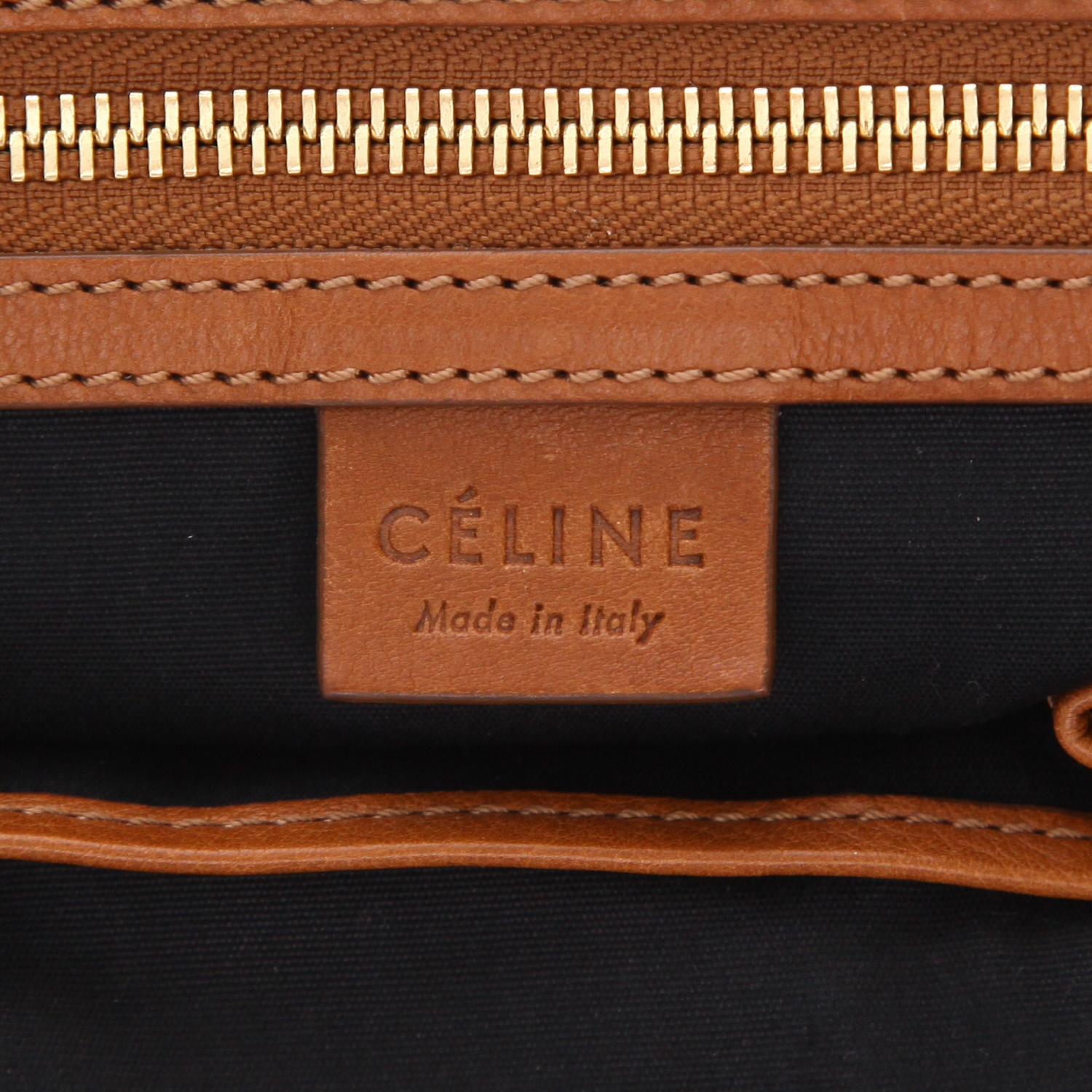 Sac porté épaule ou main Celine  Vintage en toile siglée marron et cuir marron - Detail D2