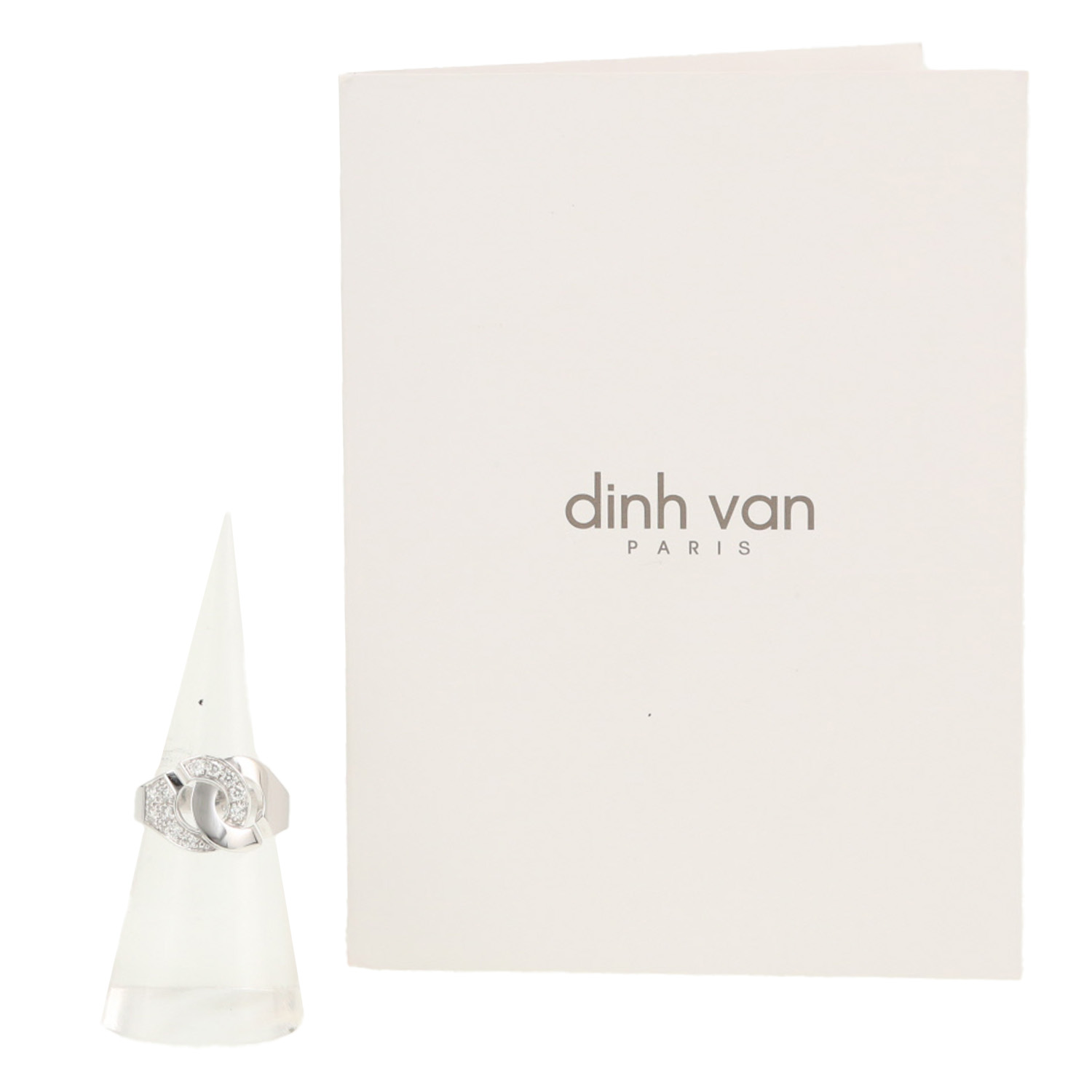 Anello Dinh Van Menottes R12 in oro bianco e diamanti - Detail D2