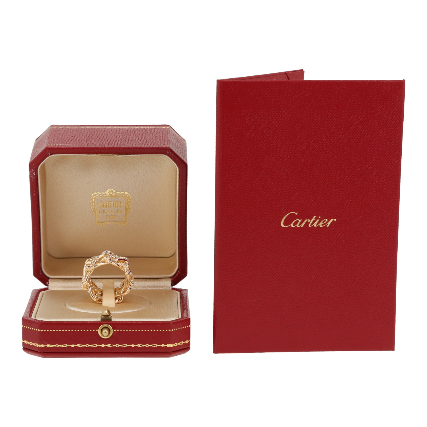 Bague Cartier Maillon Infini grand modèle en or jaune et diamants - Detail D2