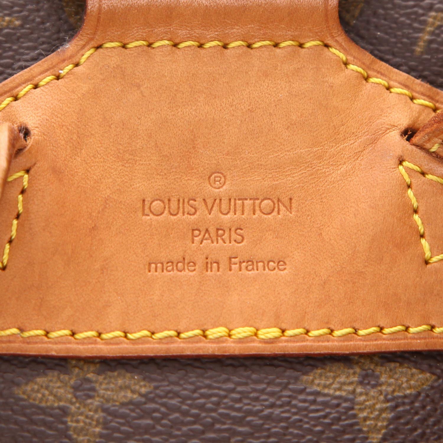 Mochila Louis Vuitton  Montsouris Backpack en lona Monogram marrón y cuero natural - Detail D2