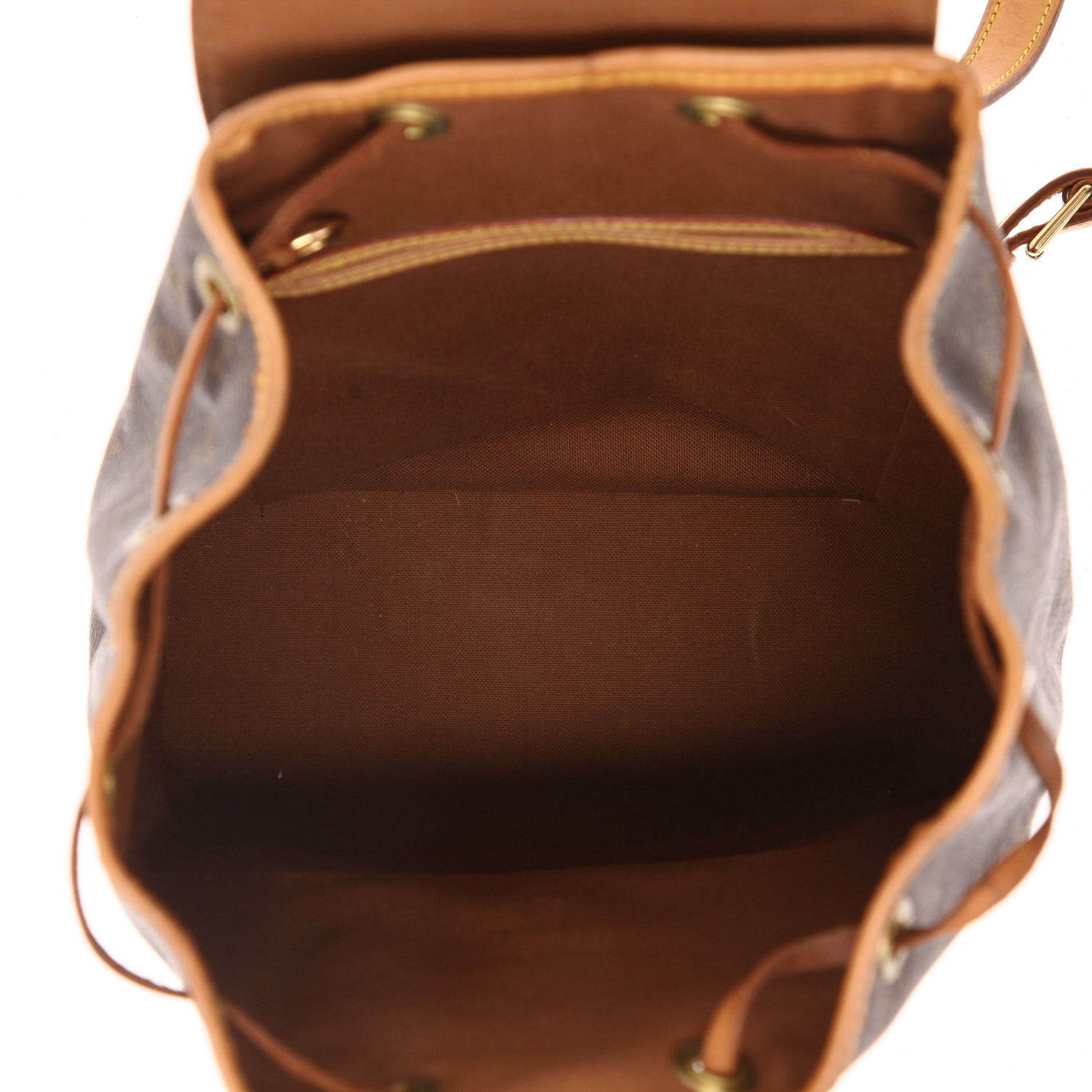 Louis Vuitton  Montsouris Backpack backpack  in brown monogram canvas  and natural leather - Detail D3