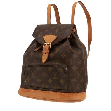 Louis Vuitton  Montsouris Backpack backpack  in brown monogram canvas  and natural leather
