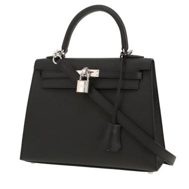 Sac à main Hermès  Kelly 25 cm en cuir epsom noir