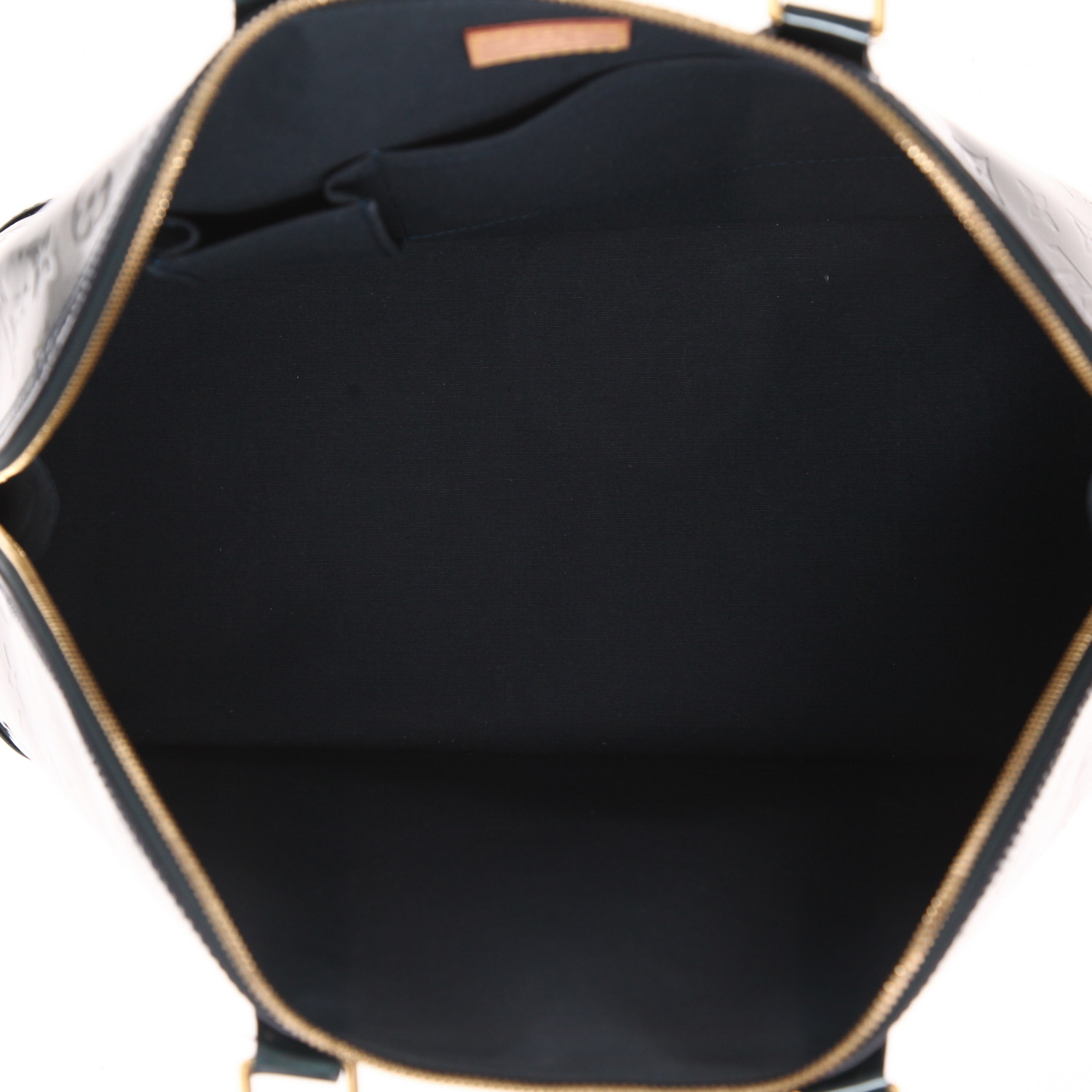 Sac à main Louis Vuitton  Alma grand modèle  en cuir verni monogram vert-foncé - Detail D3