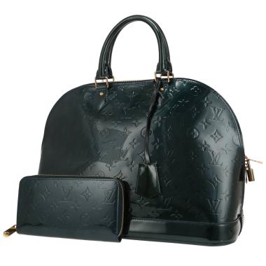 Borsa Louis Vuitton  Alma modello grande  in pelle verniciata monogram verde scuro