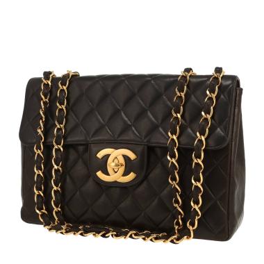 Borsa Chanel  Timeless Jumbo in pelle trapuntata nera