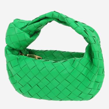 Sac à main Bottega Veneta  Mini Jodie en cuir intrecciato vert