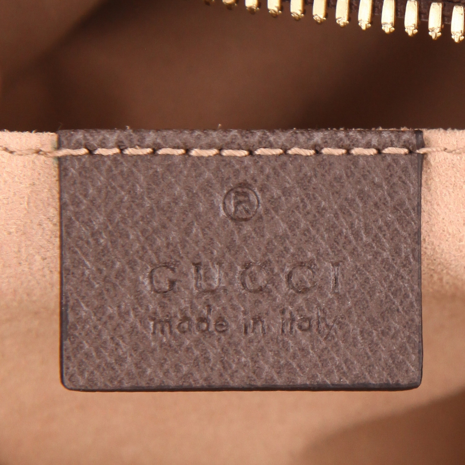 Gucci  Ophidia mini  shoulder bag  in beige "sûpreme GG" canvas  and brown leather - Detail D2