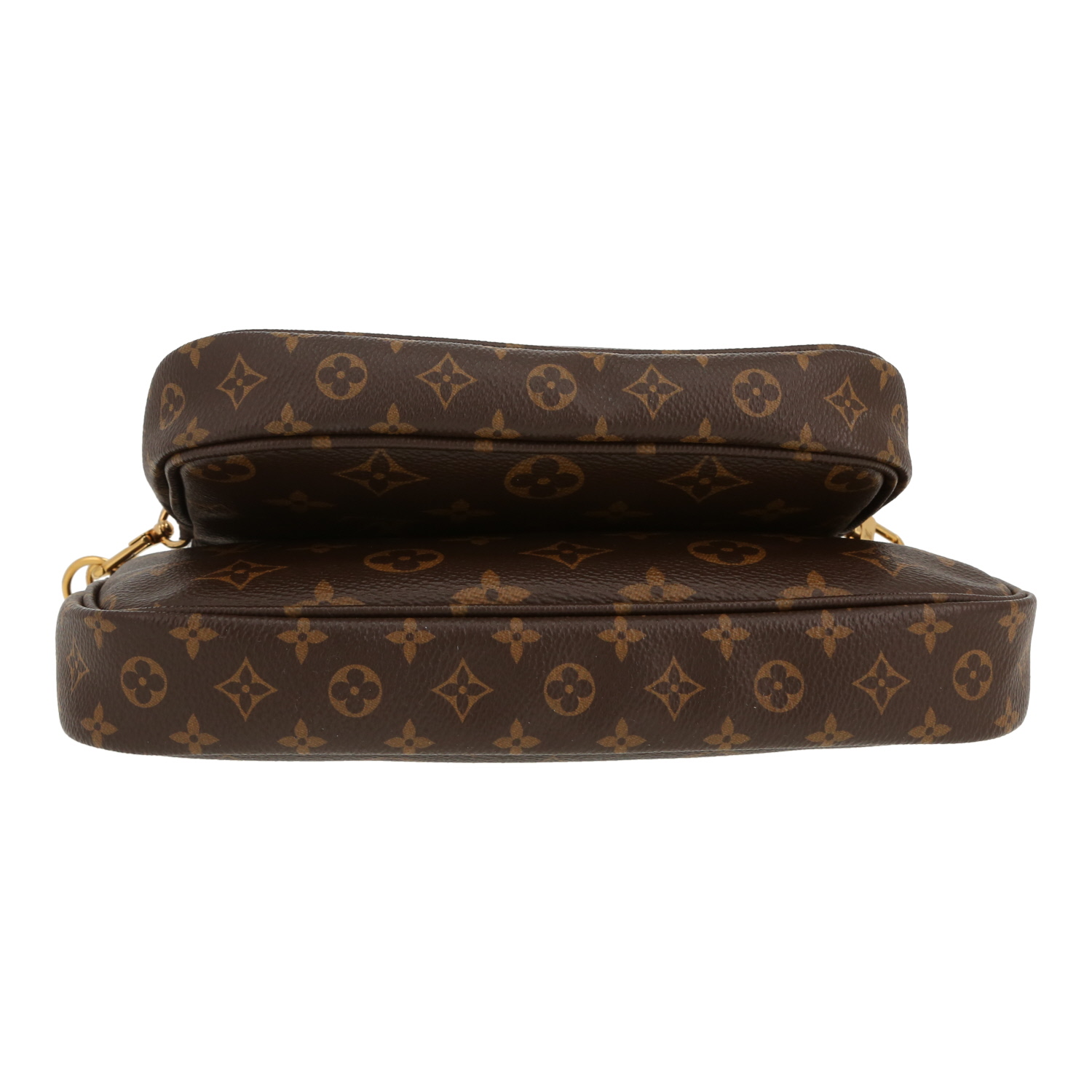 Louis Vuitton  Multi-Pochette shoulder bag  in brown monogram canvas  and natural leather - Detail D1