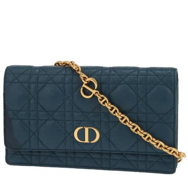 Pochette-cintura Dior  Caro in pelle martellata blu