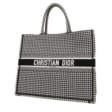 Bolso Cabás Dior  Book Tote modelo grande  en lona negra y blanca