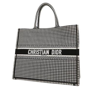 Shopping bag Dior  Book Tote in tela nera e bianca