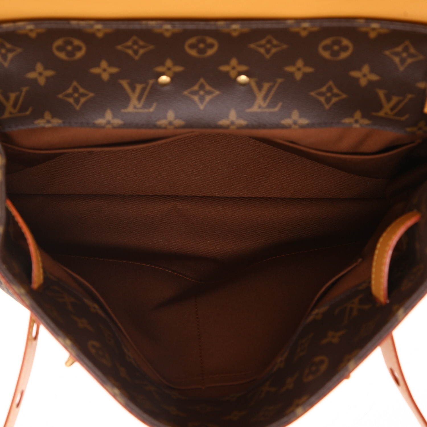 Louis Vuitton  Steamer Bag handbag  in brown monogram canvas  and brown leather - Detail D3