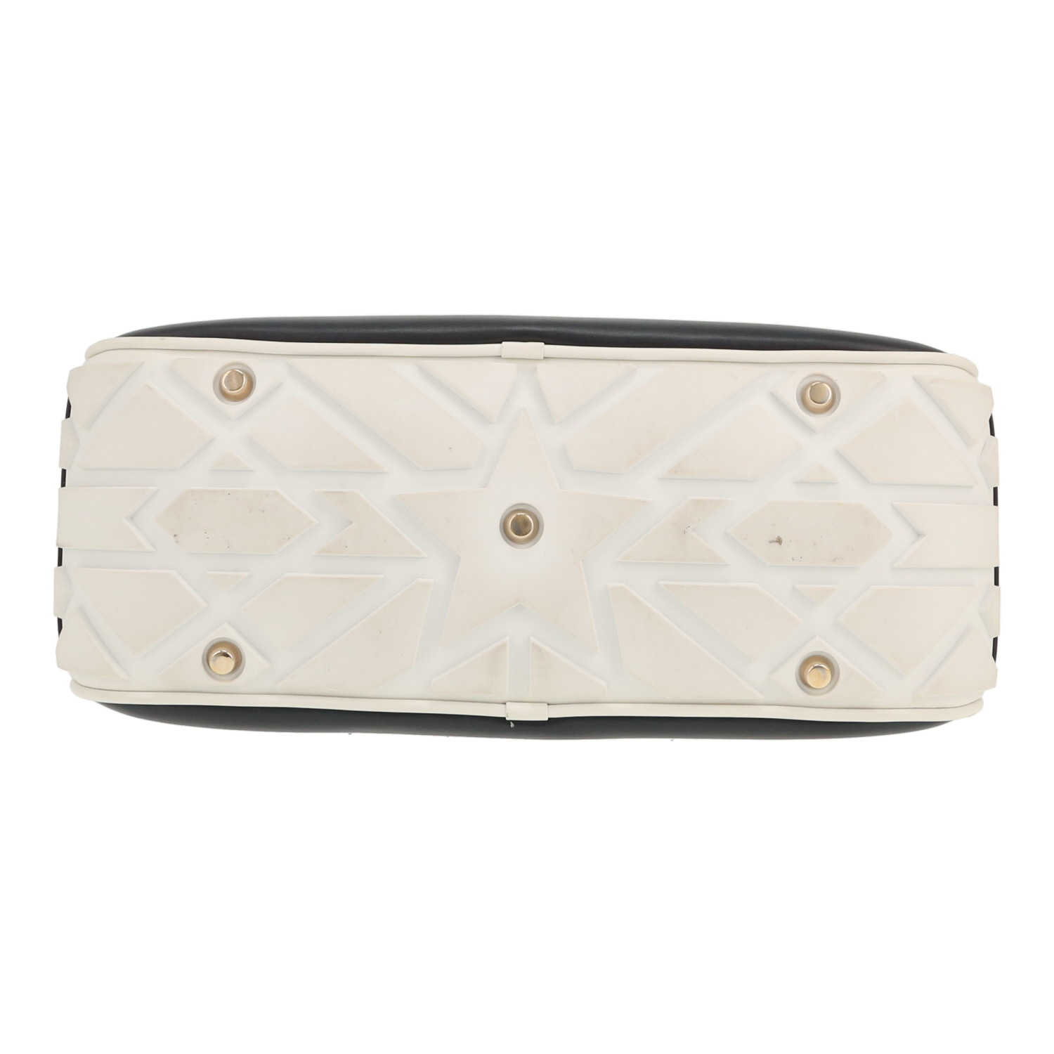 Borsa Dior  Bowling in pelle blu marino e bianca - Detail D1