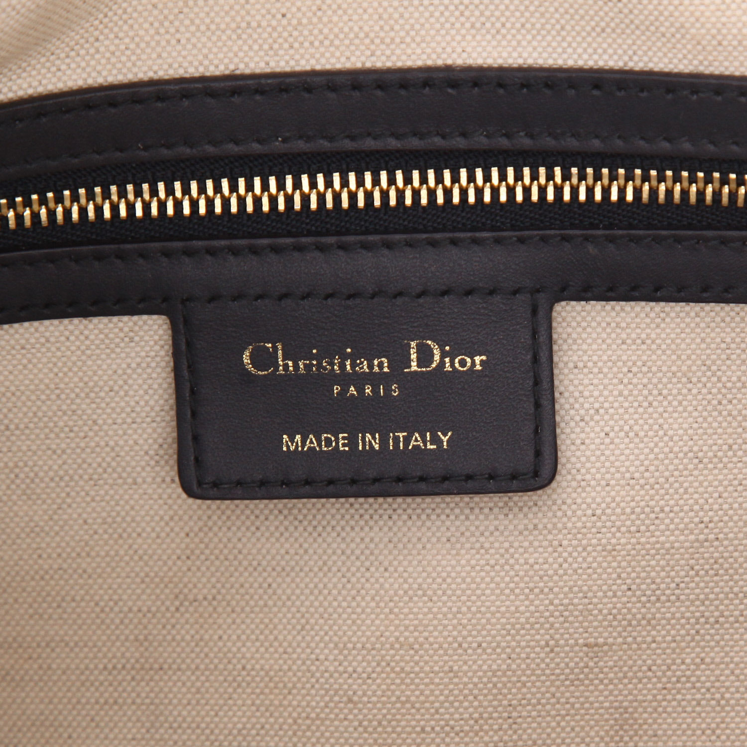 Dior  Bowling handbag  in navy blue and white leather - Detail D2