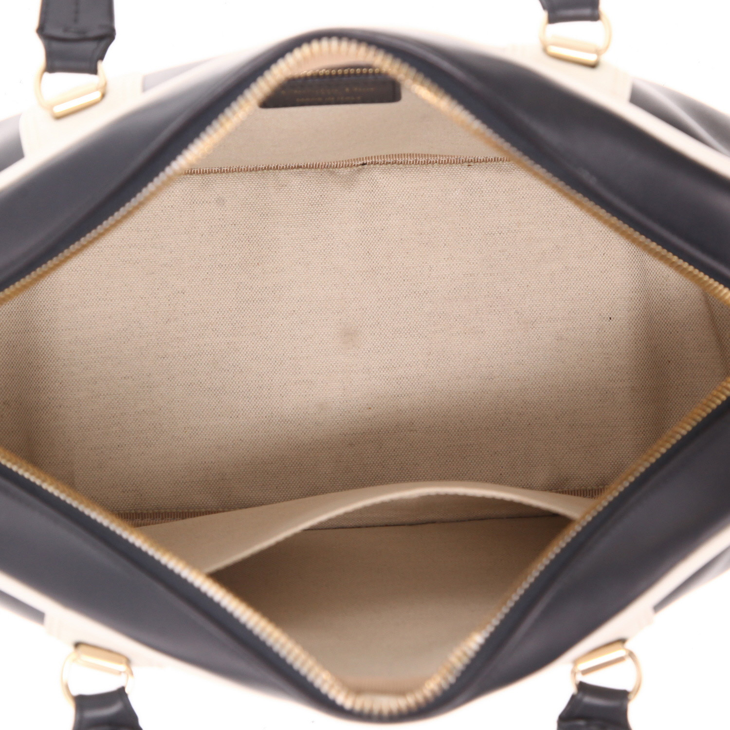 Bolso de mano Dior  Bowling en cuero azul marino y blanco - Detail D3