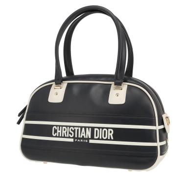 Sac à main Dior  Bowling en cuir bleu-marine et blanc