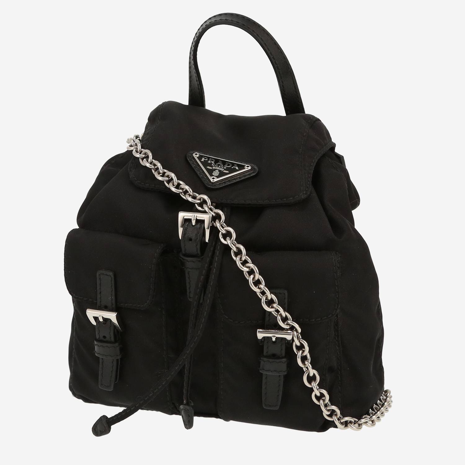 Borsa a tracolla Prada   in tela e pelle nera