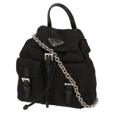 Borsa a tracolla Prada   in tela e pelle nera