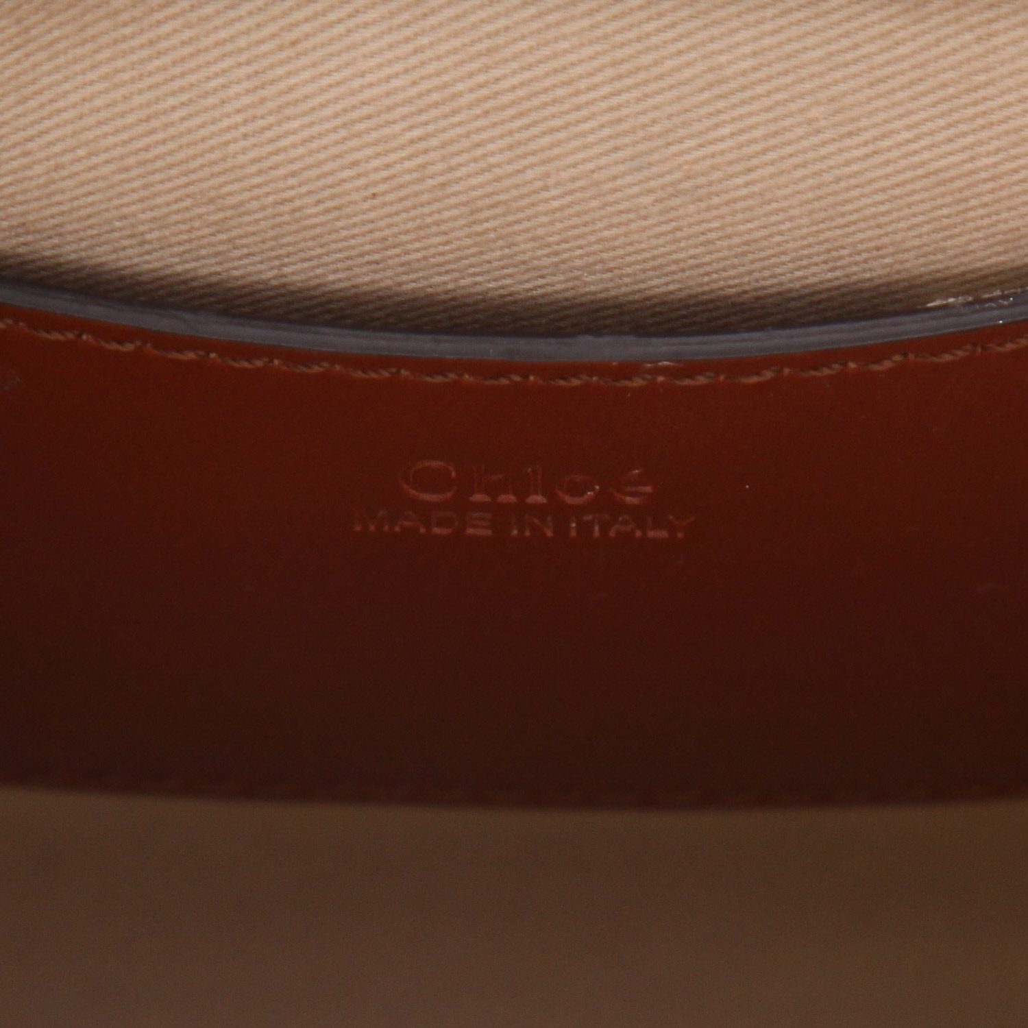 Sac bandoulière Chloé  Tess en cuir marron - Detail D2