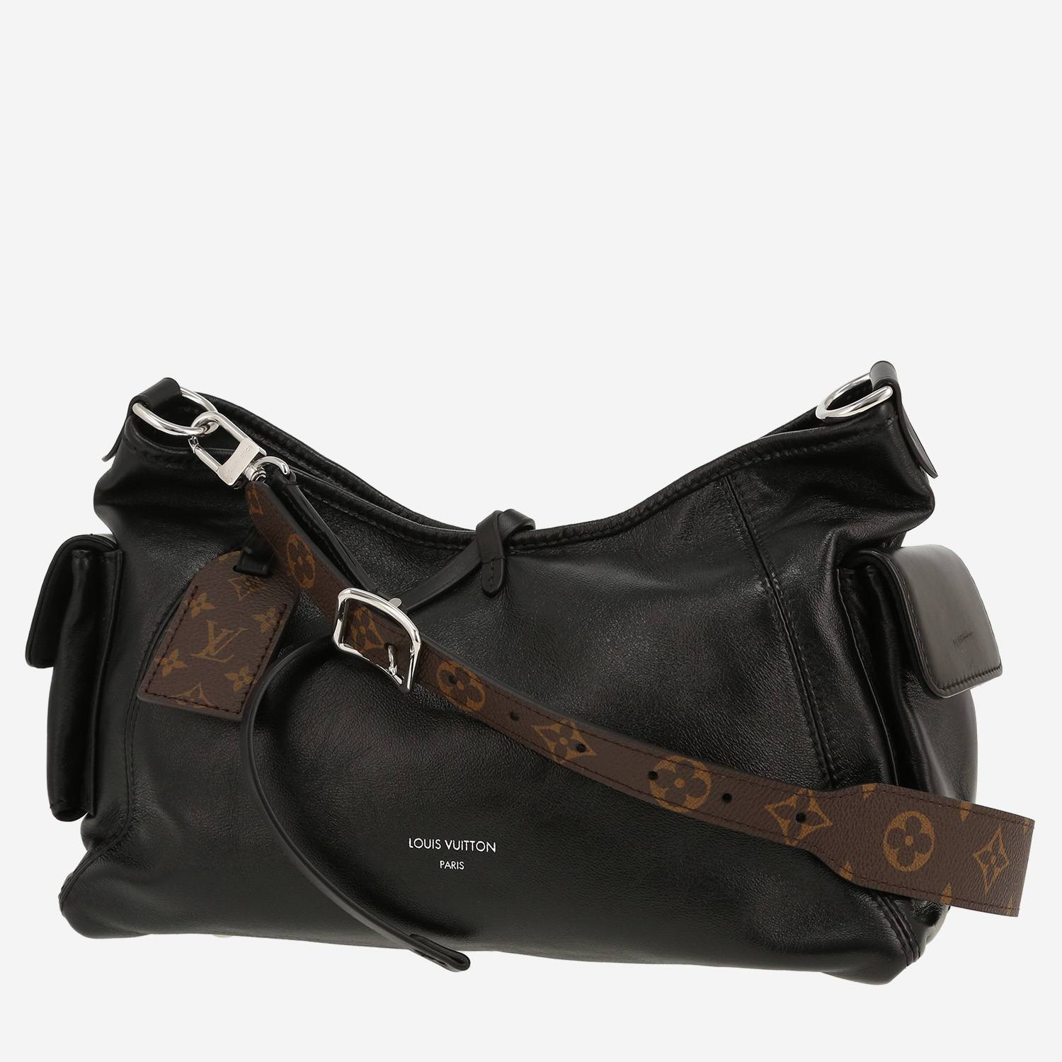 Sac bandoulière Louis Vuitton  Carryall en cuir noir et toile monogram marron