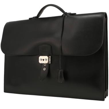 Porta-documentos Hermès  Sac à dépêches en cuero box negro