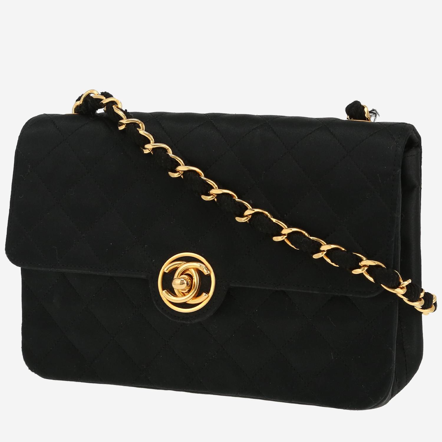 Borsa a tracolla Chanel  Timeless Mini Carré in raso nero