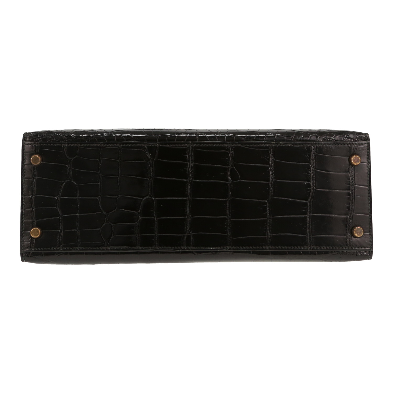Hermès  Kelly 32 cm handbag  in black crocodile - Detail D1