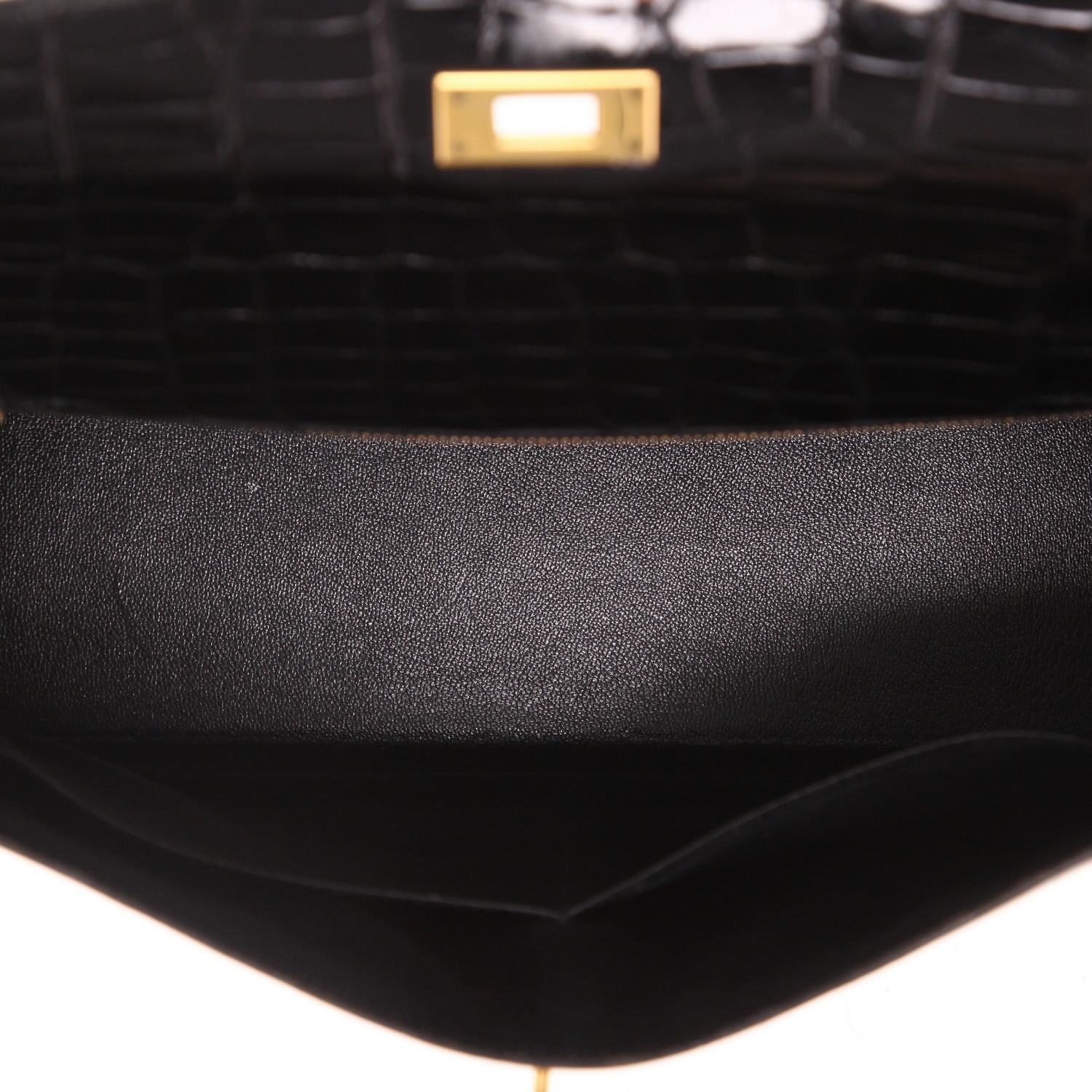 Borsa Hermès  Kelly 32 cm in coccodrillo nero - Detail D3