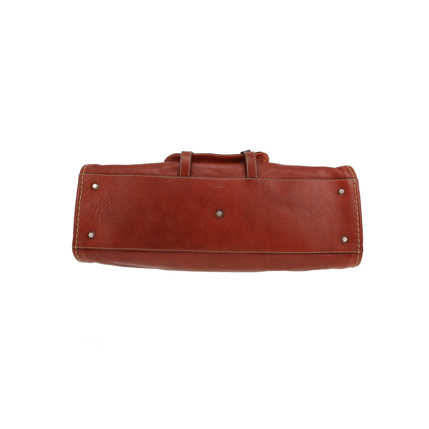 Sac de week end Chloé  Edith en cuir marron - Detail D1