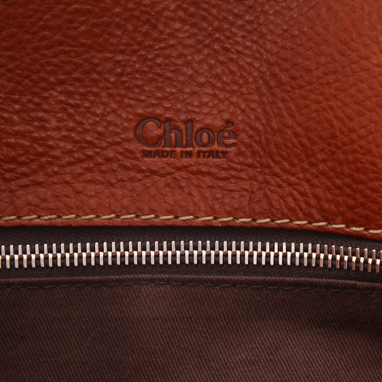 Borsa weekend Chloé  Edith in pelle marrone - Detail D2