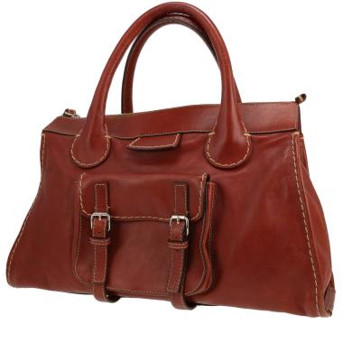 Sac de week end Chloé  Edith en cuir marron