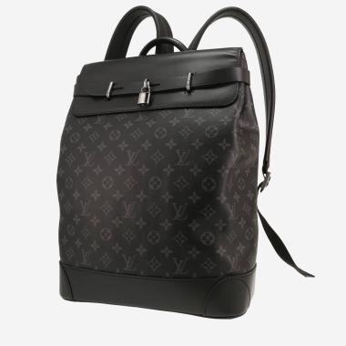 Sac à dos Louis Vuitton  Steamer Bag en toile monogram gris Graphite et cuir noir