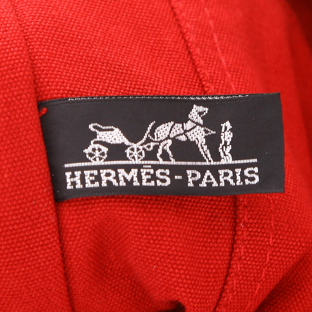 Hermès  Toto Bag - Shop Bag shopping bag  in red canvas - Detail D2