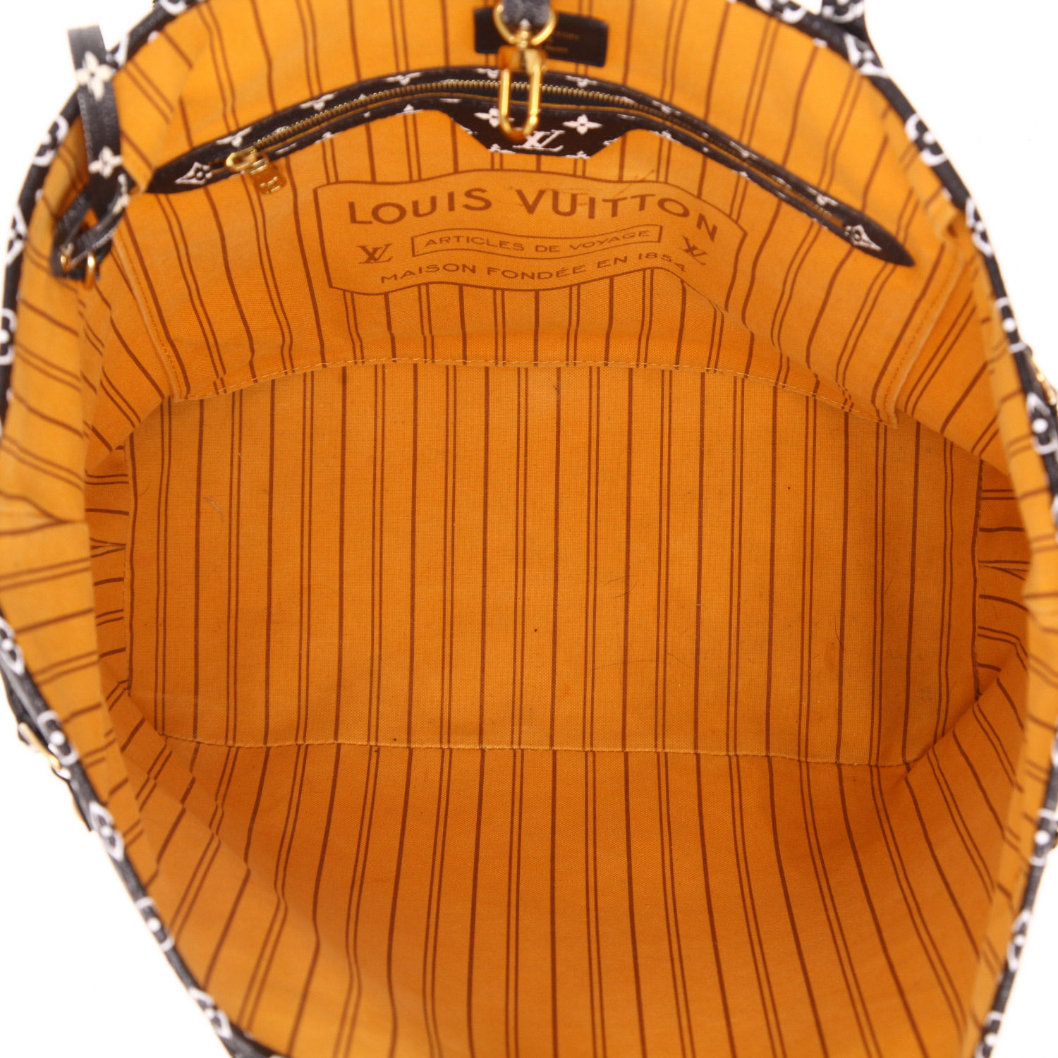 Louis Vuitton  Neverfull shopping bag  in black monogram canvas - Detail D3