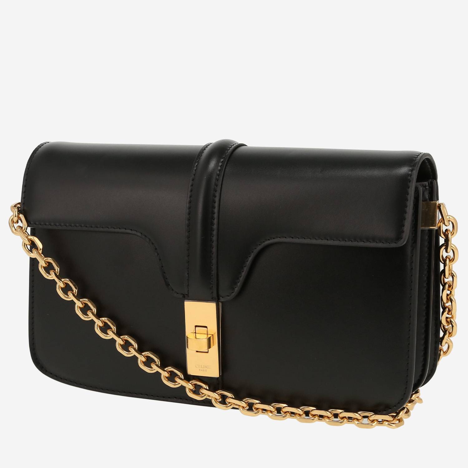 Bolso bandolera Celine  16 en cuero negro
