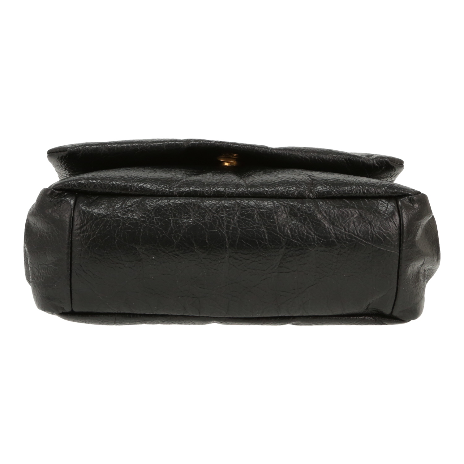 Borsa Balenciaga  Monaco in pelle invecchiata nera - Detail D1