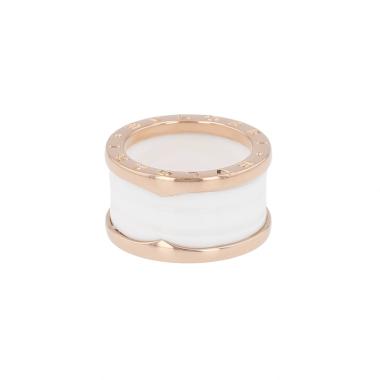 Bulgari B.Zero1 large model ring in pink gold and ceramic