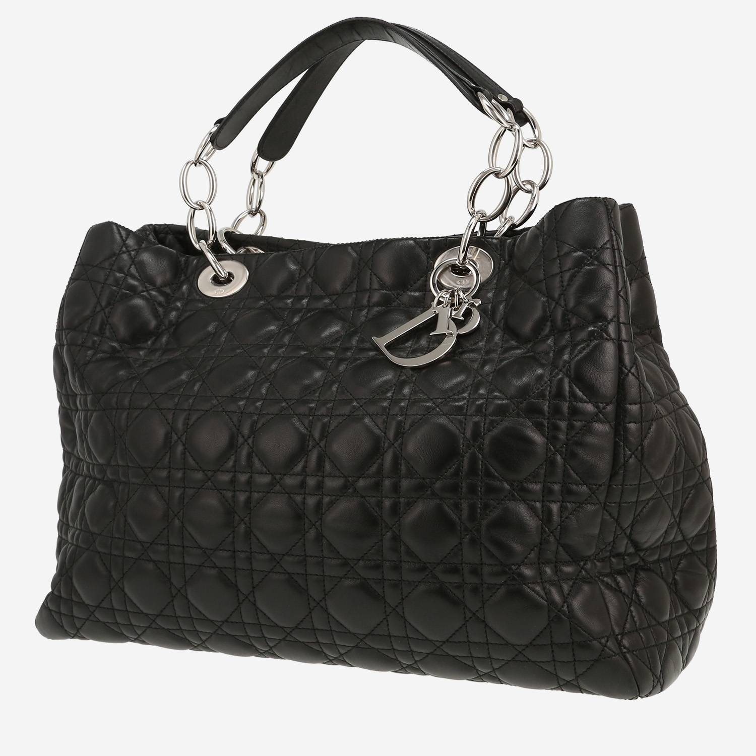 Dior  Dior Soft handbag  in black leather cannage