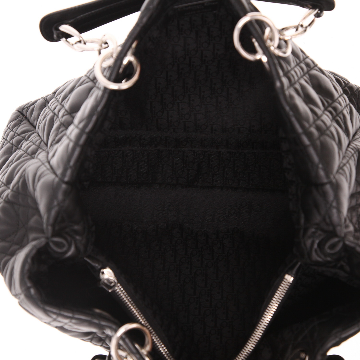 Dior  Dior Soft handbag  in black leather cannage - Detail D4